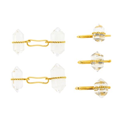 Lot 89 - Gold and Herkimer Quartz Crystal Dress Set