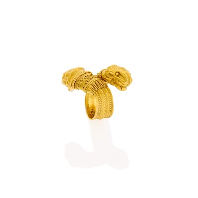 Lot 1037 - Pair of High Karat Gold Chimera Crossover Rings