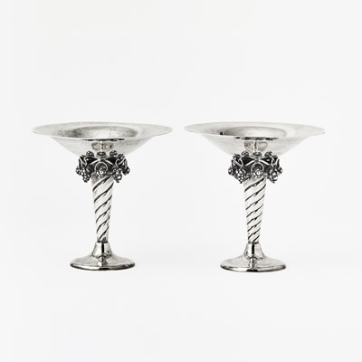 Lot 210 - Pair of American Georg Jensen Style Sterling Silver Compotes