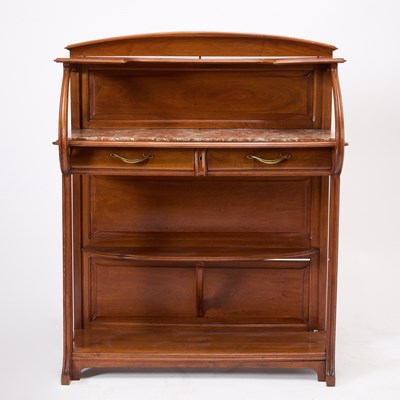 Lot 77 - Continental Art Nouveau Carved Mahogany Server