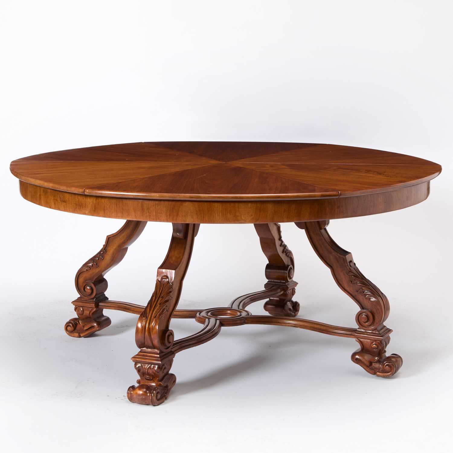 Lot 51 - Italian Baroque Style Mahogany Jupe Style Table