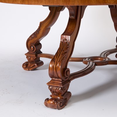 Lot 51 - Italian Baroque Style Mahogany Jupe Style Table