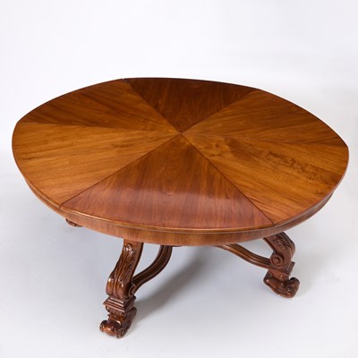 Lot 51 - Italian Baroque Style Mahogany Jupe Style Table