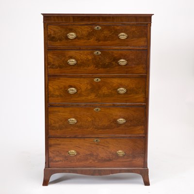 Lot 45 - George III Mahogany Tall Chest of Drawers