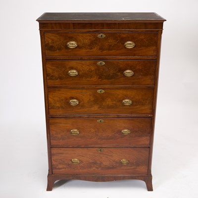 Lot 45 - George III Mahogany Tall Chest of Drawers