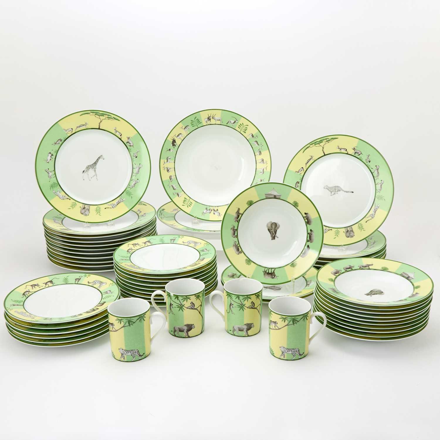 Lot 151 - Hermès Porcelain 'Africa Green' Pattern