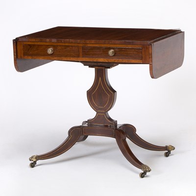 Lot 179 - Regency Rosewood Lyre Pedestal Sofa Table
