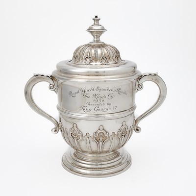 Lot 159 - Yachting Interest: George VI Sterling Silver Two Handled Covered Cup