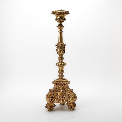 Lot 164 - Italian Baroque Style Carved Giltwood Pricket Candlestick