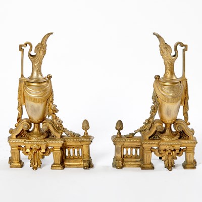 Lot 244 - Pair of Louis XVI Style Gilt-Bronze Chenets