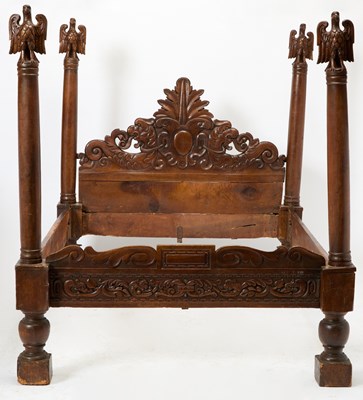 Lot 180 - Italian Baroque Style Carved Walnut Four Poster Bedstead