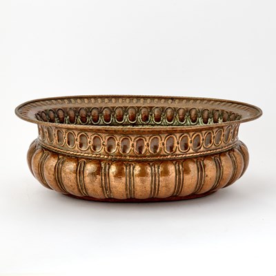 Lot 239 - North Italian Baroque Oval Copper Wine Cooler