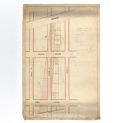 Lot 256 - Appealing map of the early Bowery