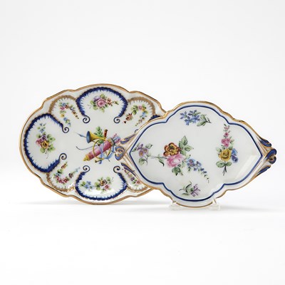 Lot 191 - Assembled French Porcelain Sevres Style 'Feuille de Choux' Pattern Partial Dinner Service