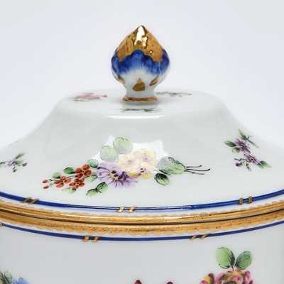Lot 191 - Assembled French Porcelain Sevres Style 'Feuille de Choux' Pattern Partial Dinner Service