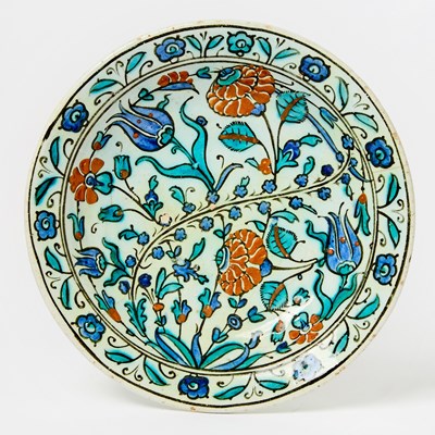 Lot 233 - Iznik Polychrome Pottery Dish