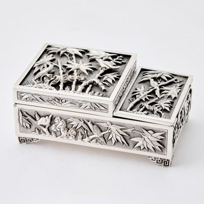 Lot 54 - Chinese Export Silver Smoking Set