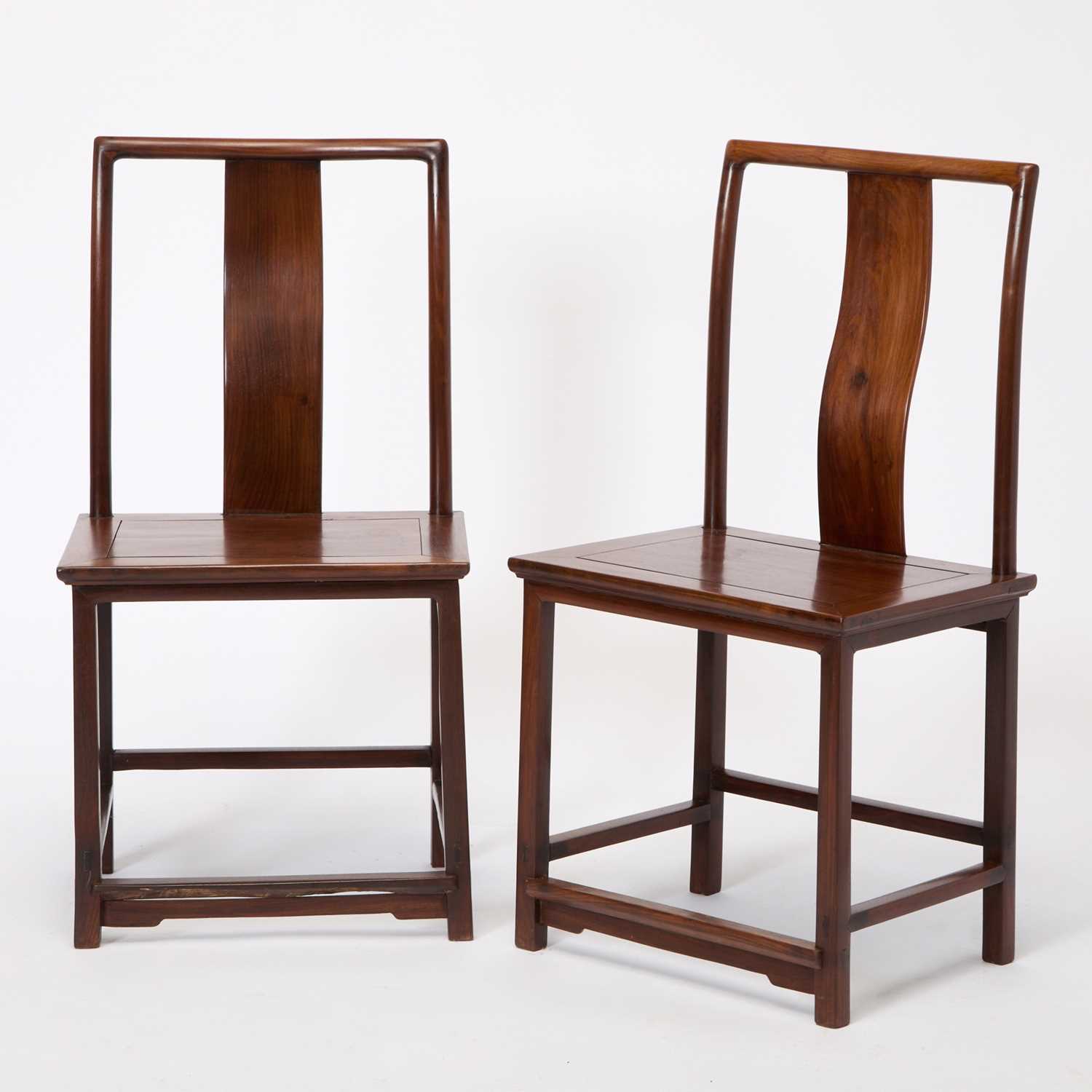 Lot 138 - A Pair of Chinese Hardwood Side Chairs, Yitongbei