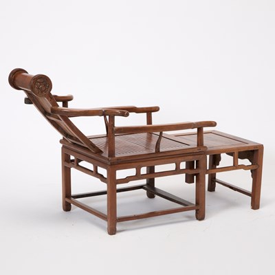 Lot 137 - Chinese Hardwood Reclining Chair
