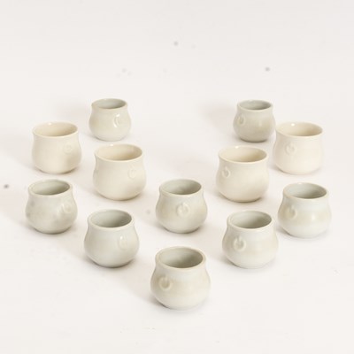 Lot 319 - Set of Eight Apilco Cream Custard Jars