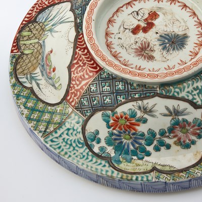 Lot 91 - Large Japanese Porcelain Underglazed Blue and Polychrome Enameled Covered Serving Bowl