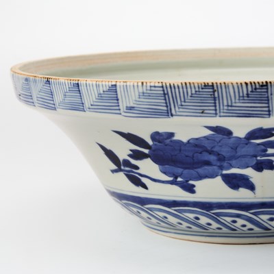 Lot 91 - Large Japanese Porcelain Underglazed Blue and Polychrome Enameled Covered Serving Bowl