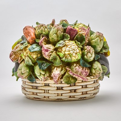 Lot 239 - Italian Majolica Basket of Fruit