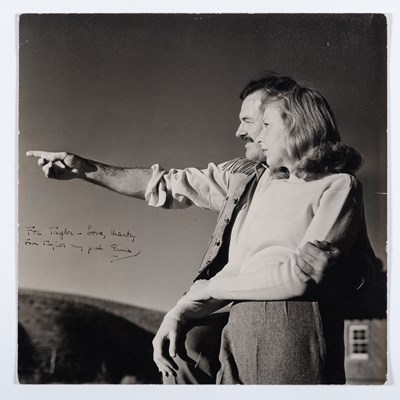 Lot 92 - A fine and rare inscribed portrait of Ernest Hemingway and Martha Gellhorn in Idaho, 1939-40