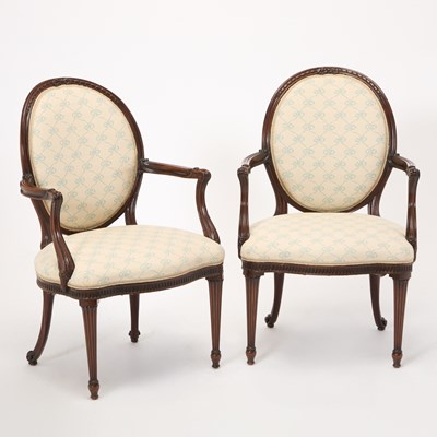 Lot 461 - Pair of George III Style Mahogany Armchairs