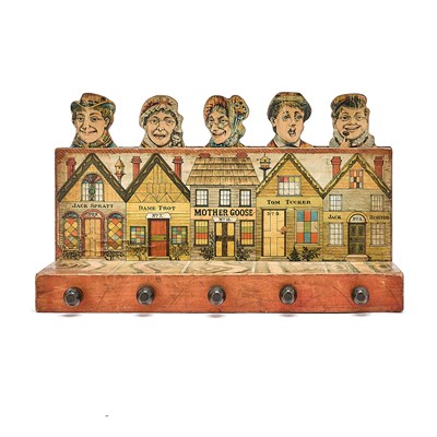 Lot 183 - A carnival ball-toss style game featuring characters from nursery rhymes