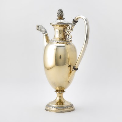 Lot 39 - Continental Empire Style Sterling Silver Gilt Coffee Pot