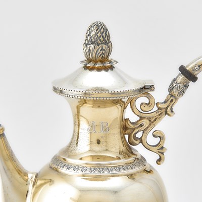 Lot 39 - Continental Empire Style Sterling Silver Gilt Coffee Pot