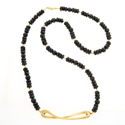 Lot 2022 - Gold and Black Onyx Bead Necklace
