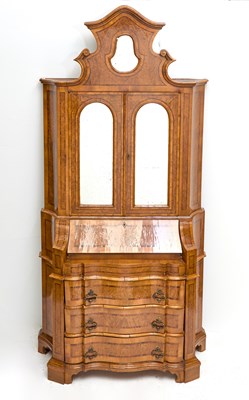 Lot 185 - Italian Baroque Style Walnut Secretary Bookcase