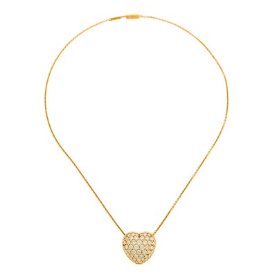 Lot 1008 - Kurt Wayne Gold and Diamond Heart Pendant-Chain Necklace