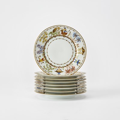 Lot 659 - Set of Eight Le Tallec for Tiffany & Co. Porcelain 'Cirque Chinois' Pattern Bread Plates