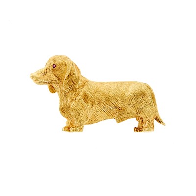Lot 1060 - Gold Dachshund Brooch