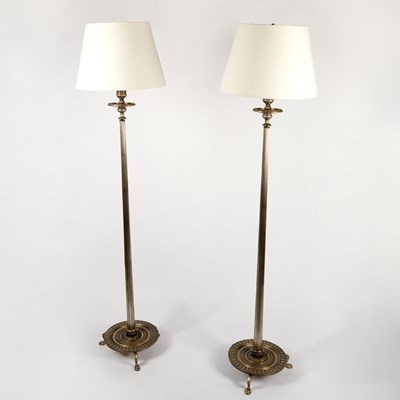 Lot 207 - Pair of Michael Smith/Jasper “Carlyle” Metal Floor Lamps