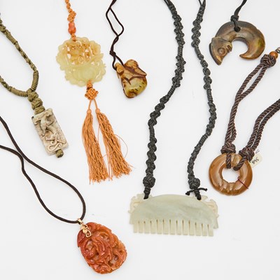 Lot 57 - A Group of Chinese Hardstone Articles