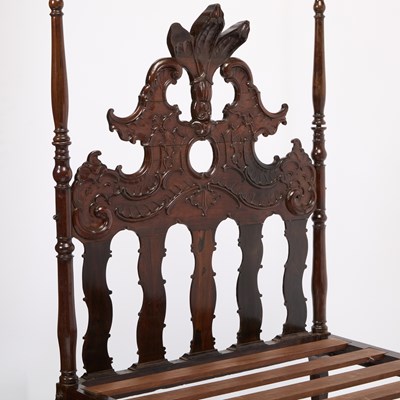 Lot 164 - Portuguese Rococo Carved Jacaranda Four-Post Bedstead