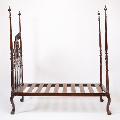Lot 164 - Portuguese Rococo Carved Jacaranda Four-Post Bedstead