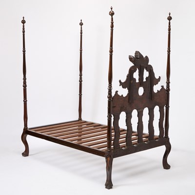Lot 164 - Portuguese Rococo Carved Jacaranda Four-Post Bedstead