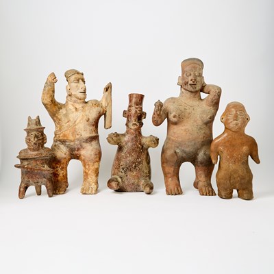 Lot 419 - Group of Five Pre-Columbian Pottery Figures