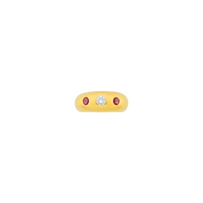 Lot 1 - Cartier Gold, Diamond and Ruby Gypsy Ring