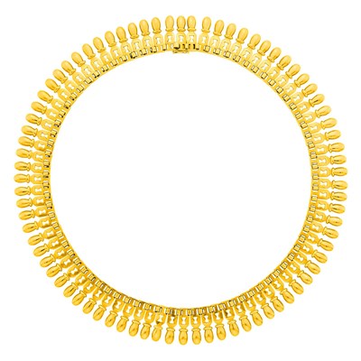 Lot 1161 - Gold Fringe Necklace, France