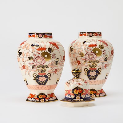 Lot 163 - Pair of Mason's Ironstone Imari Vases