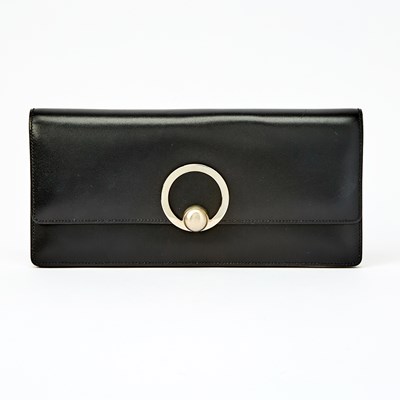 Lot 165 - Hermès Black Box Leather Clutch