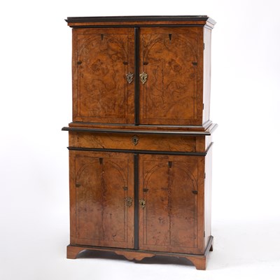 Lot 267 - Continental Part Ebonized Burlwood Cabinet