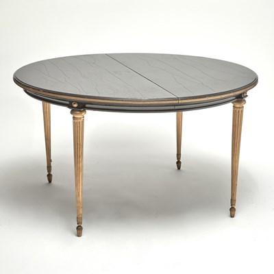 Lot 634 - Black Lacquered and Giltwood Extension Dining Table