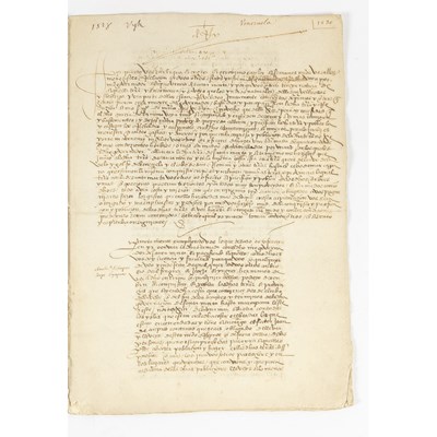 Lot 5 - Manuscript of the contract governing German conquistadors in Venezuela